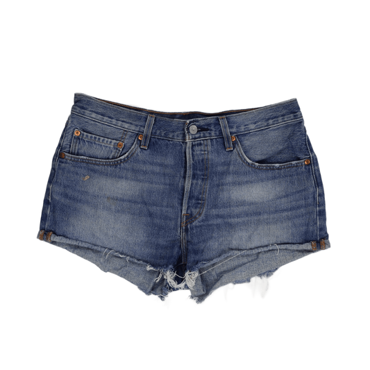 Levi's 501 High Waisted Distressed Cut Off Denim Shorts Blue W31 100% Cotton Vintage