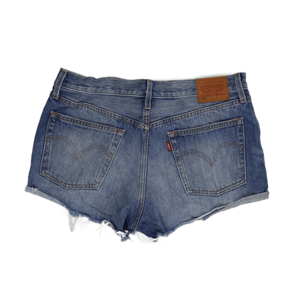 Levi's 501 High Waisted Distressed Cut Off Denim Shorts Blue W31 100% Cotton Vintage