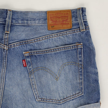 Levi's 501 High Waisted Distressed Cut Off Denim Shorts Blue W31 100% Cotton Vintage