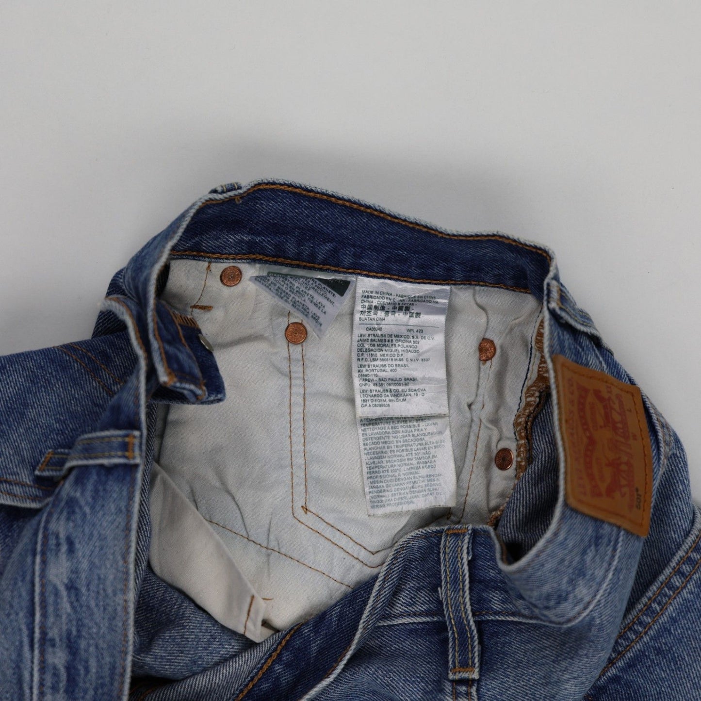 Levi's 501 High Waisted Distressed Cut Off Denim Shorts Blue W31 100% Cotton Vintage