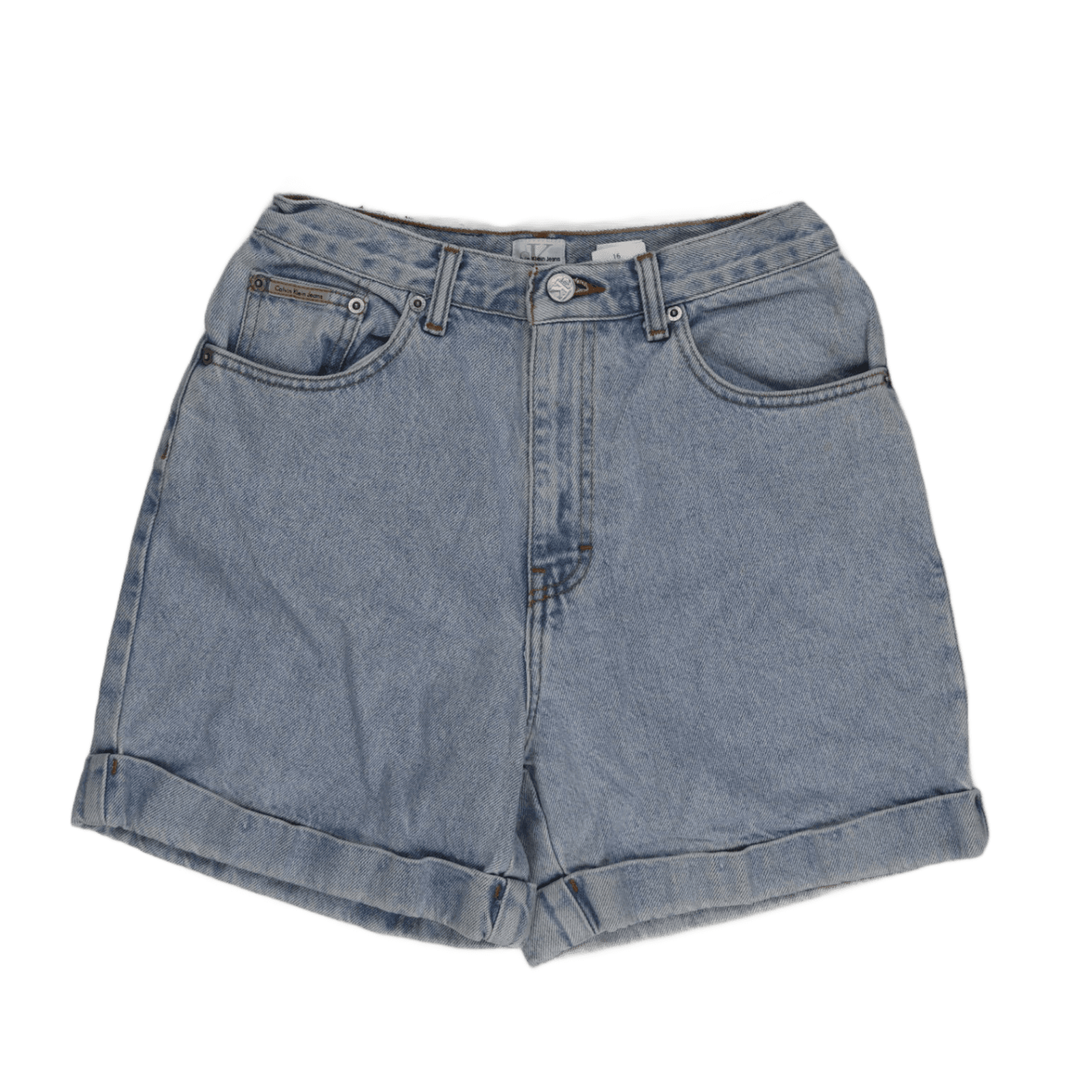 Calvin Klein Jeans Vintage High Waist Denim Shorts Light Blue 28in Waist 100 Cotton