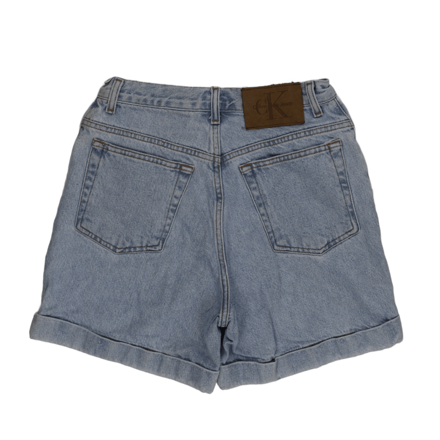 Calvin Klein Jeans Vintage High Waist Denim Shorts Light Blue 28in Waist 100 Cotton