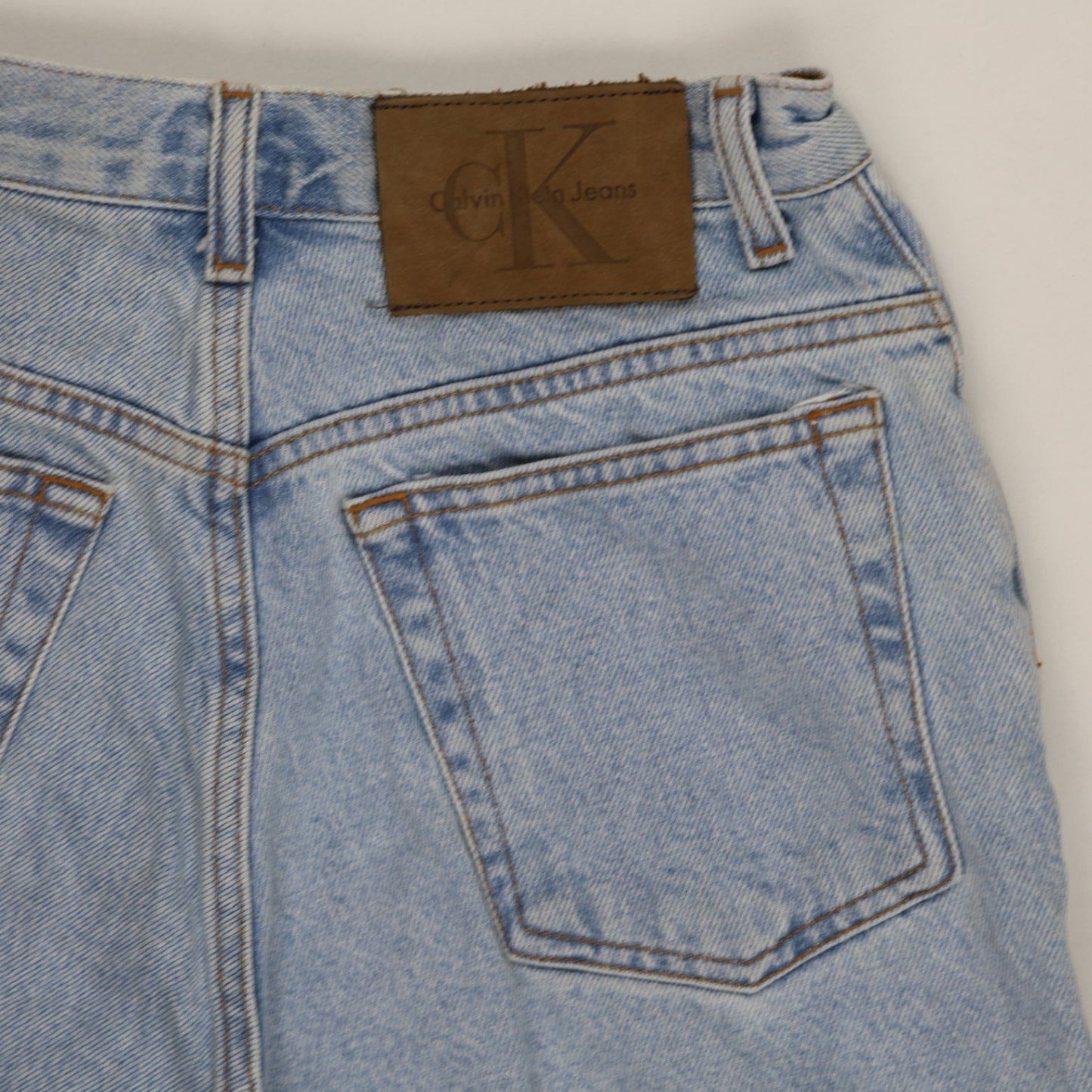 Calvin Klein Jeans Vintage High Waist Denim Shorts Light Blue 28in Waist 100 Cotton