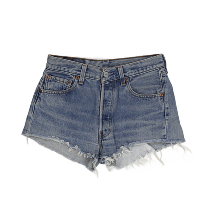 Levi's 501 High Waist Denim Shorts Vintage Blue W29 L32 Cotton Preloved