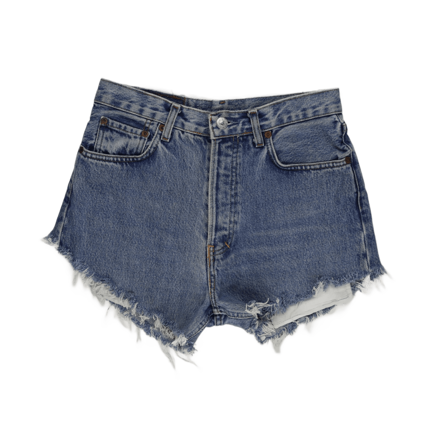 Levi's 501 High-Waisted Vintage Denim Shorts Blue W28 L32 Cotton