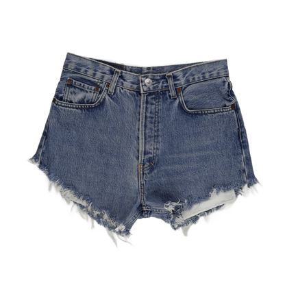 Levi's 501 High-Waisted Vintage Denim Shorts Blue W28 L32 Cotton