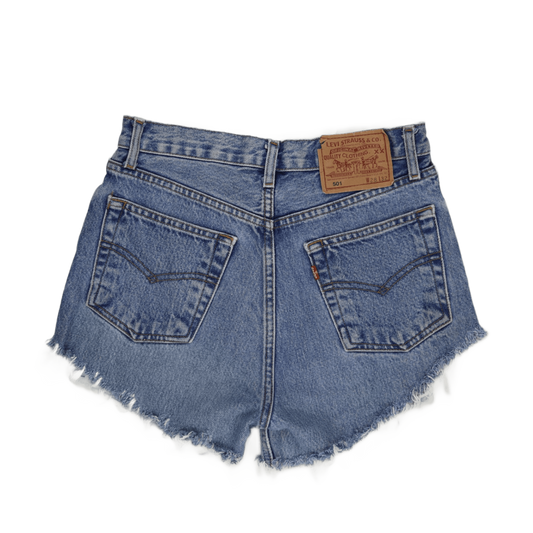 Levi's 501 High-Waisted Vintage Denim Shorts Blue W28 L32 Cotton