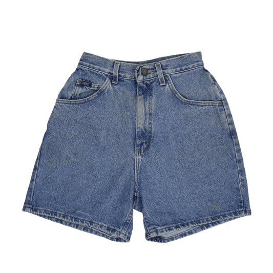 Lee Vintage Blue Denim High Waisted Shorts Size 30W Cotton