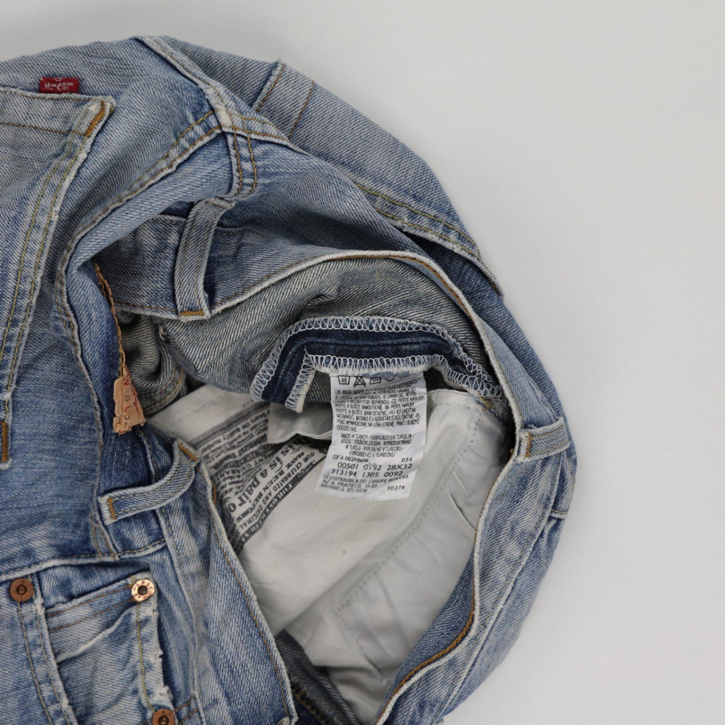 Levi's 501 Vintage High Waisted Blue Denim Cut Off Shorts W38 Cotton