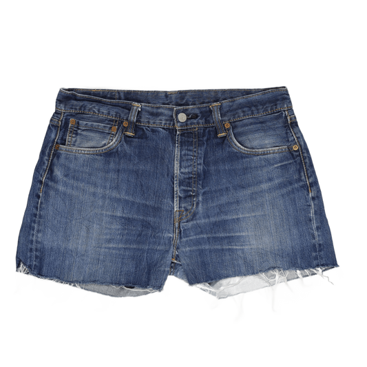 Levi's 501 Distressed Denim Shorts Blue Size 34 100 Percent Cotton Vintage