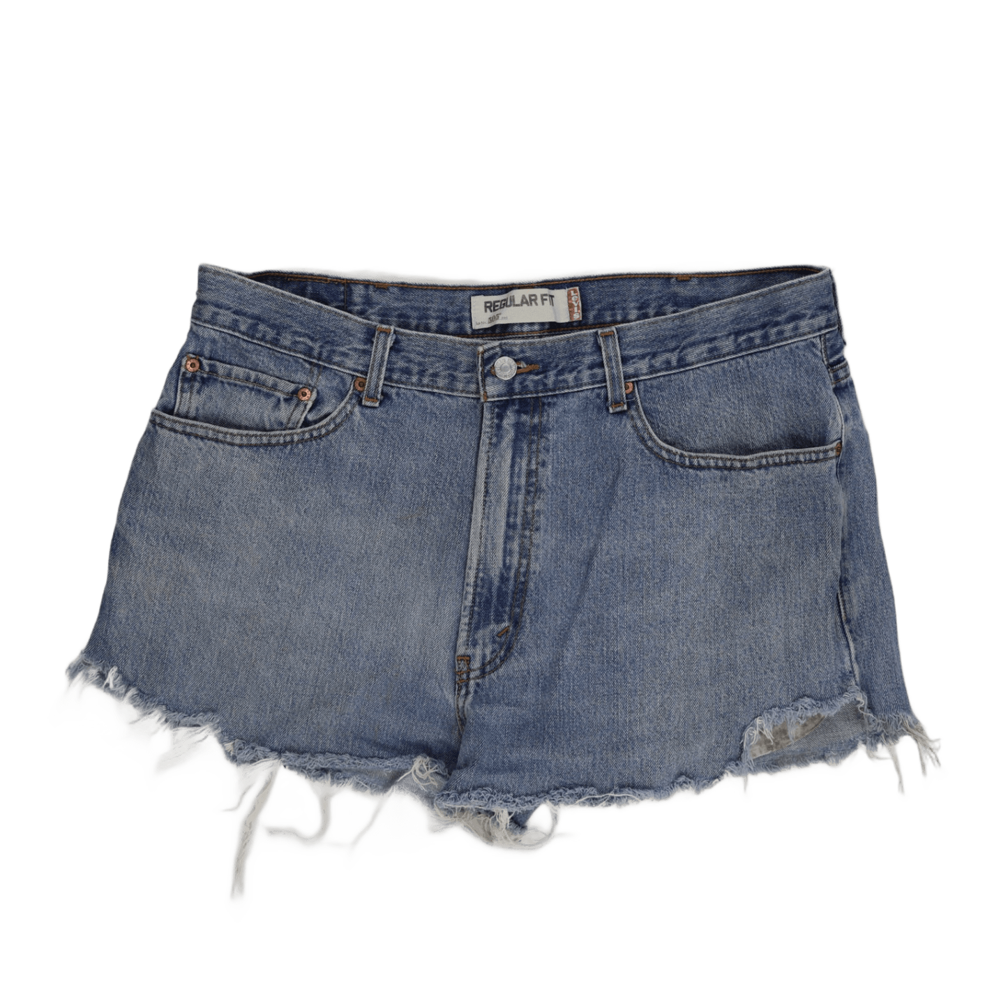Levi's 505 Regular Fit Vintage Denim Shorts Blue W38 L30 Cotton