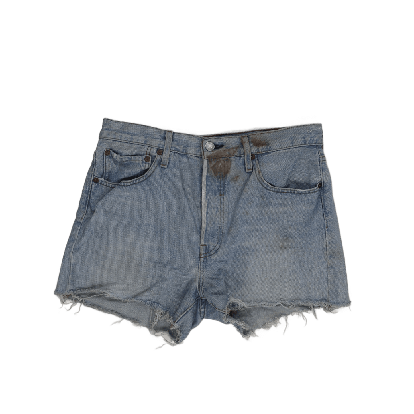 Levi's Vintage Light Blue Distressed Denim Cut-Off Shorts W30 Cotton