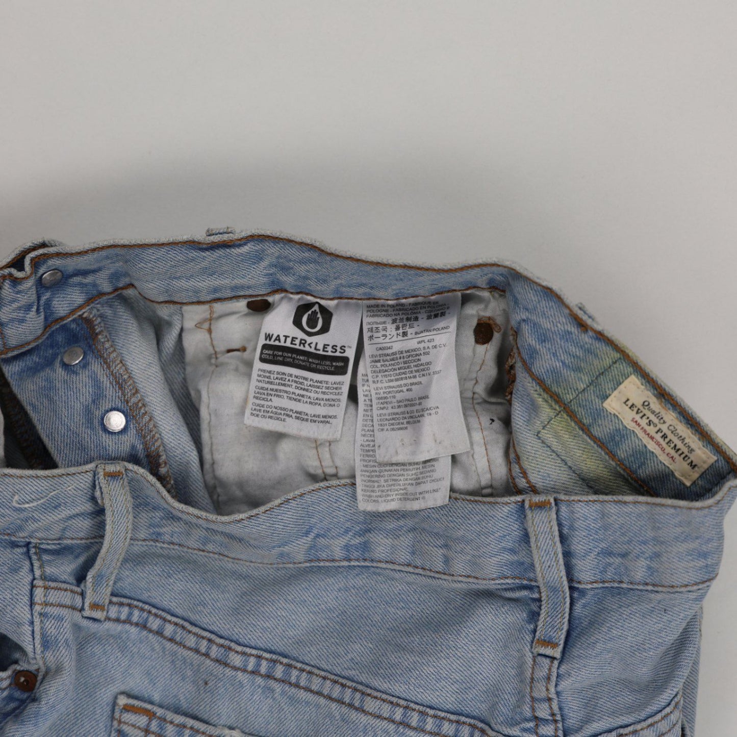 Levi's Vintage Light Blue Distressed Denim Cut-Off Shorts W30 Cotton