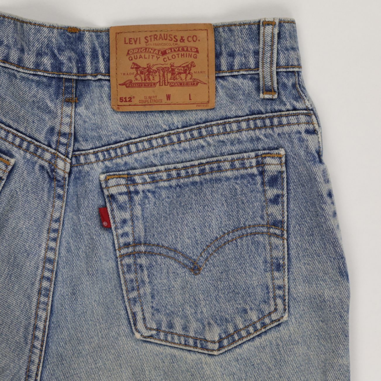 Levi's 512 Slim Fit Vintage Denim Cut-Off Shorts Blue W32 Cotton