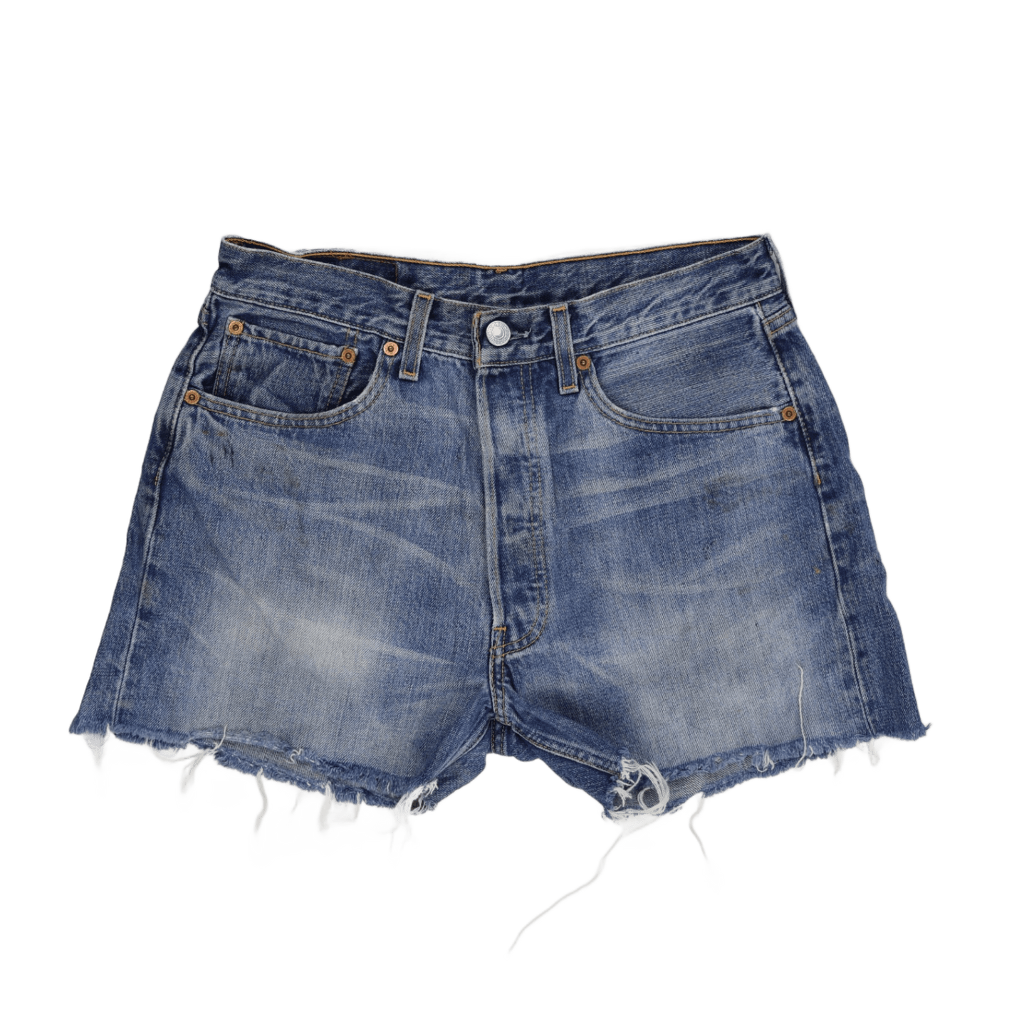 Levi's 501 Vintage Distressed Denim Cut Off Shorts Blue W31 L32 Cotton