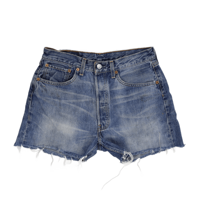 Levi's 501 Vintage Distressed Denim Cut Off Shorts Blue W31 L32 Cotton