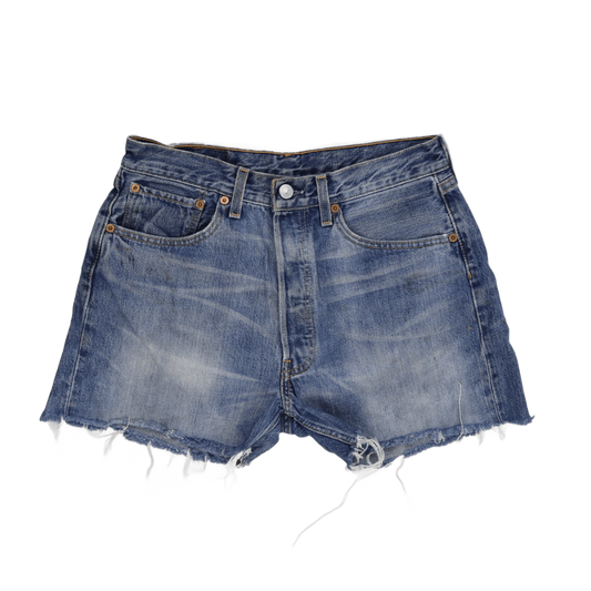 Levi's 501 Vintage Distressed Denim Cut Off Shorts Blue W31 L32 Cotton