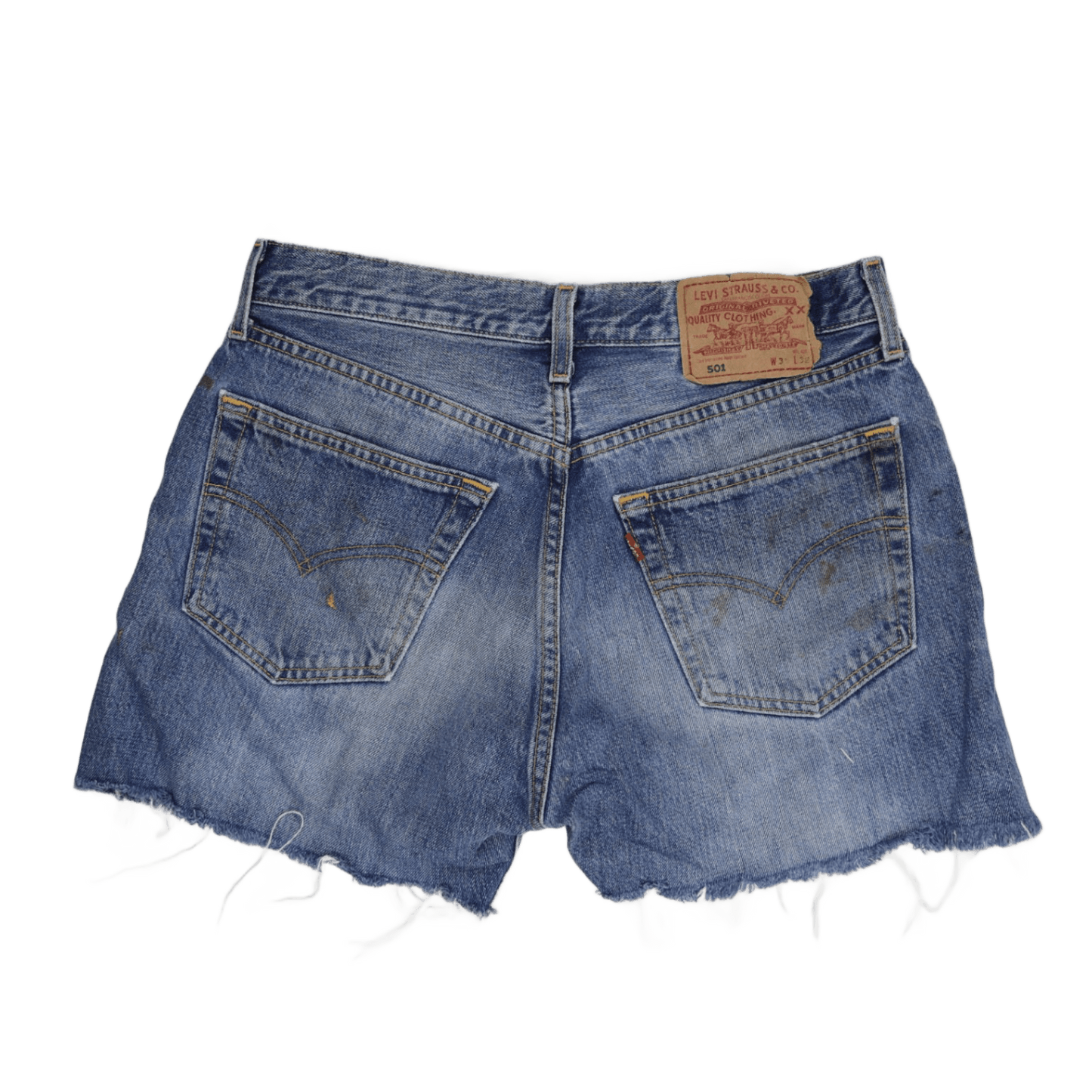 Levi's 501 Vintage Distressed Denim Cut Off Shorts Blue W31 L32 Cotton