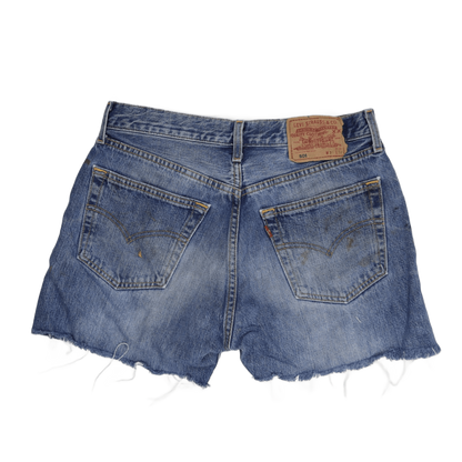 Levi's 501 Vintage Distressed Denim Cut Off Shorts Blue W31 L32 Cotton