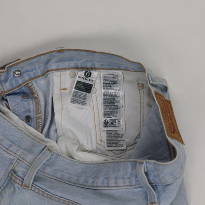 Levi's 501 Waterless High-Waisted Distressed Denim Shorts Light Blue W27 100% Cotton Vintage