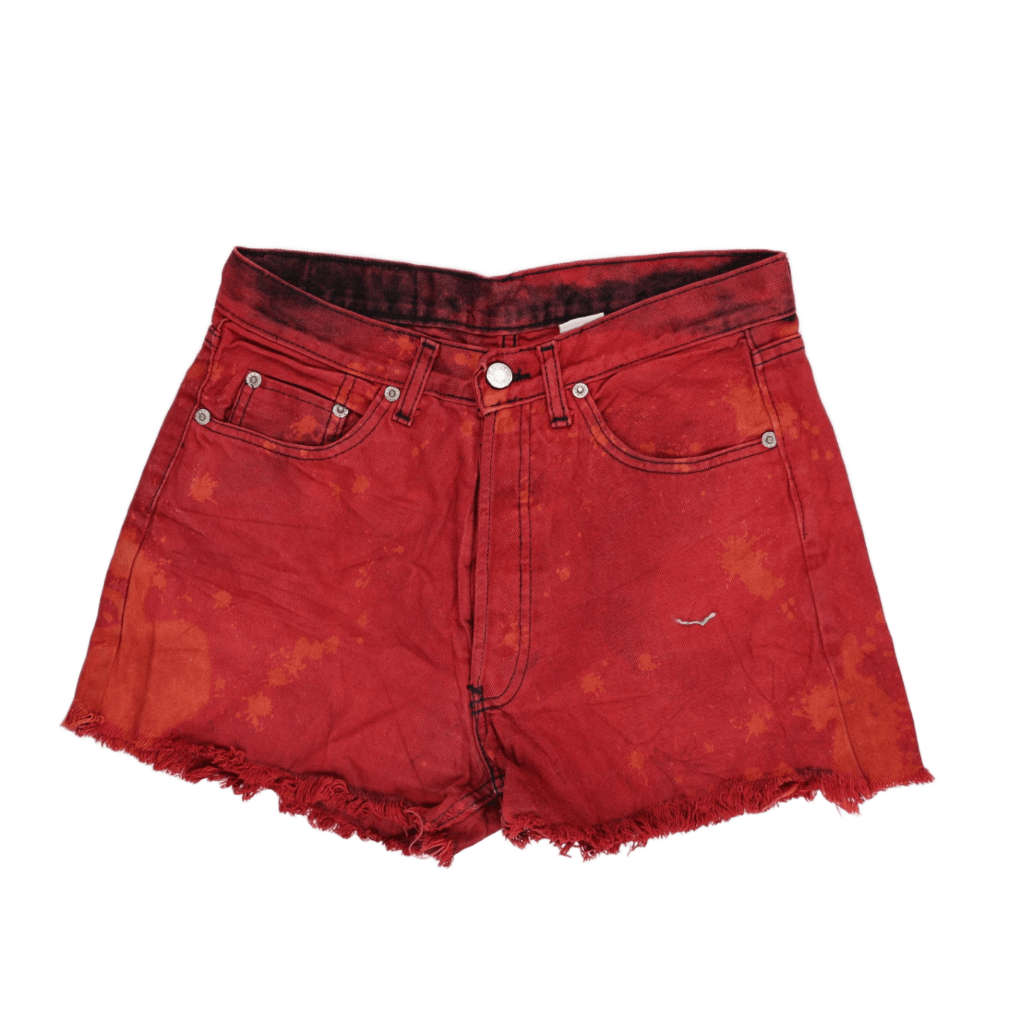Levi's 501 Vintage Red Acid Wash High Waist Denim Shorts W30 L32 Cotton