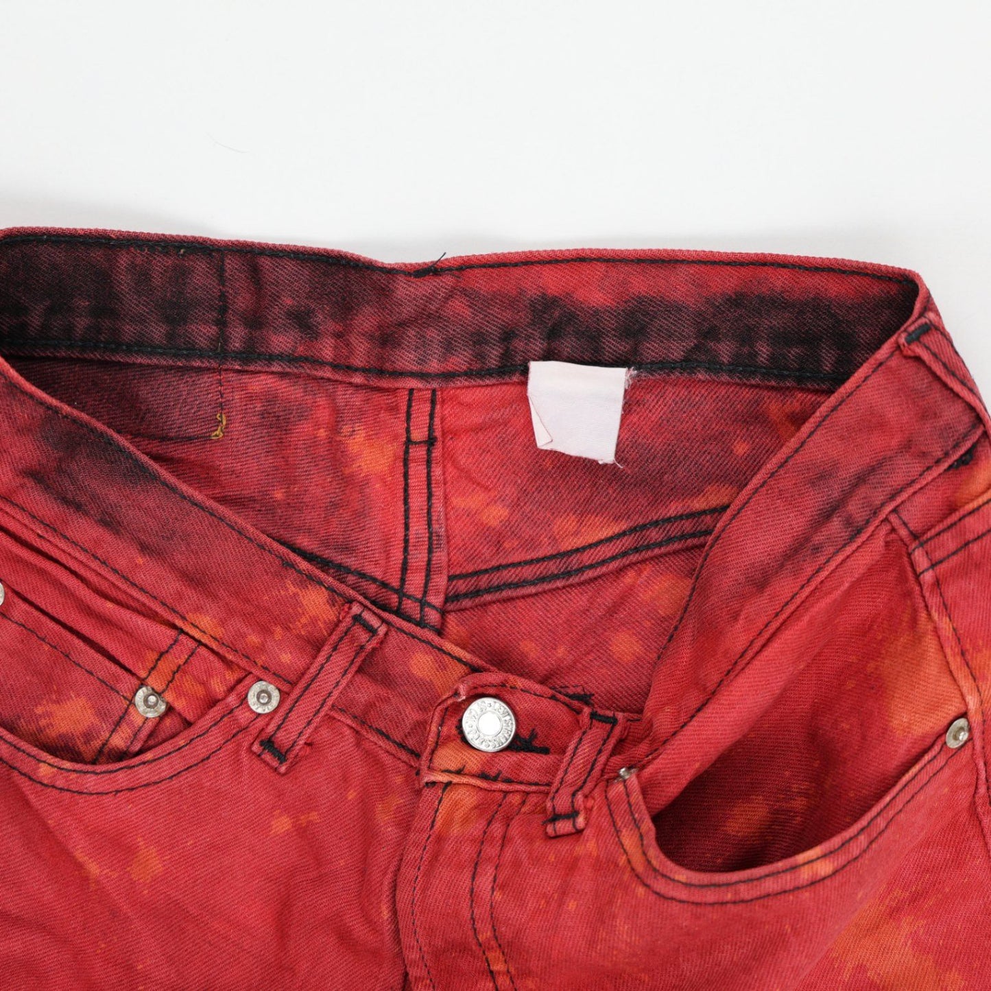 Levi's 501 Vintage Red Acid Wash High Waist Denim Shorts W30 L32 Cotton