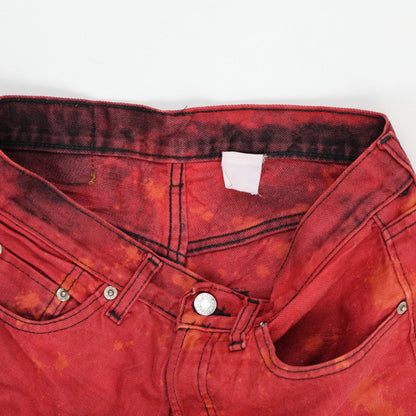 Levi's 501 Vintage Red Acid Wash High Waist Denim Shorts W30 L32 Cotton