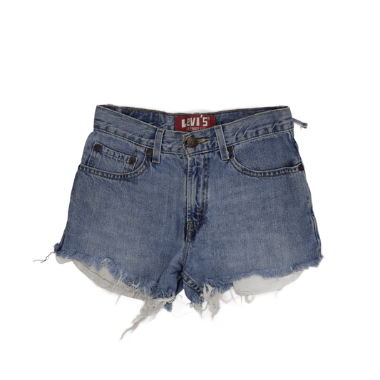 Levi's 527 Women's Distressed Denim Shorts Blue Size 14 Regular 100 Percent Cotton Vintage
