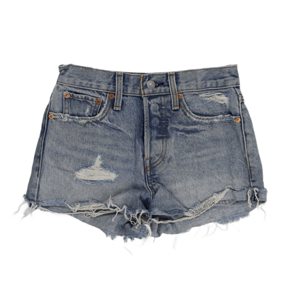 Levi’s Women’s 501 High Rise Distressed Light Blue Denim Shorts Size 24 100% Cotton