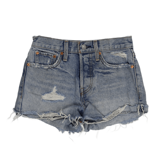 Levi’s Women’s 501 High Rise Distressed Light Blue Denim Shorts Size 24 100% Cotton