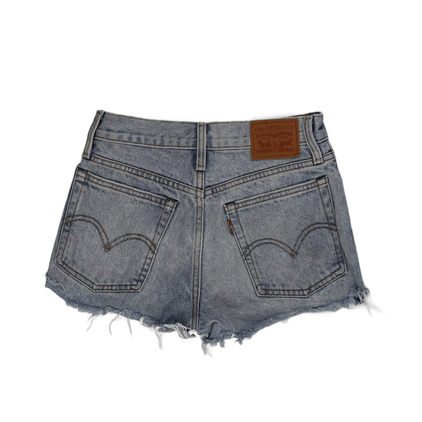 Levi’s Women’s 501 High Rise Distressed Light Blue Denim Shorts Size 24 100% Cotton