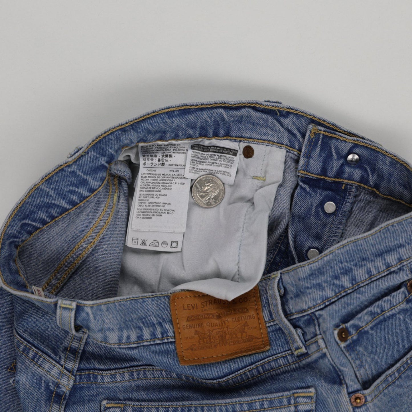 Levi's Vintage Blue Denim Cut-Off Shorts 28 100 Cotton High-Waisted