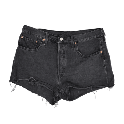 Levi's 501 Original High Waist Black Denim Cut Off Shorts W31 Vintage Cotton