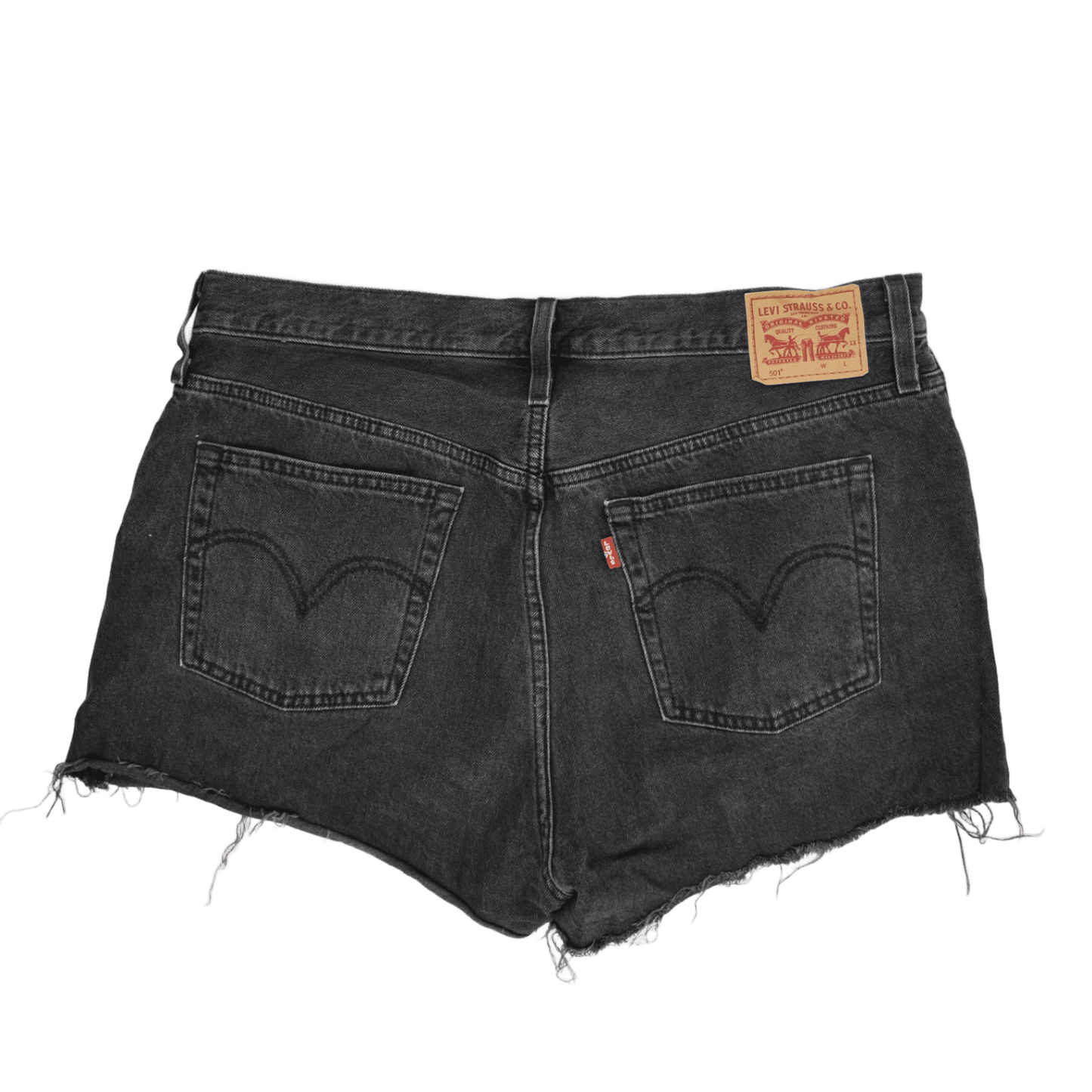 Levi's 501 Original High Waist Black Denim Cut Off Shorts W31 Vintage Cotton