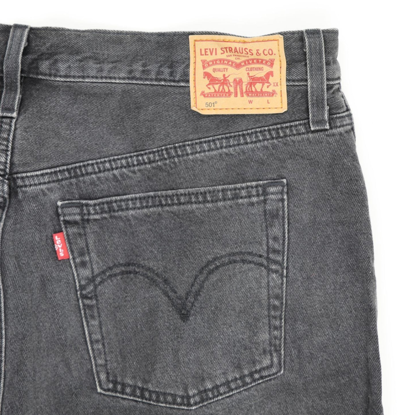 Levi's 501 Original High Waist Black Denim Cut Off Shorts W31 Vintage Cotton