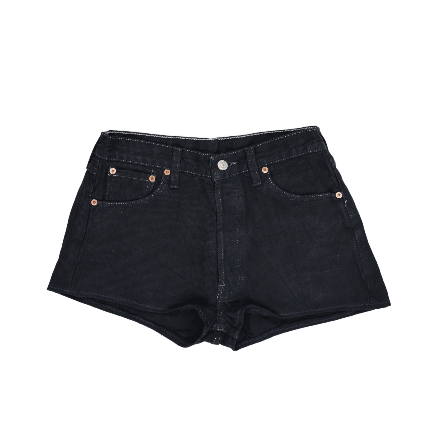 Levi's 501 Vintage Black High Waisted Denim Shorts W28 28in Cotton