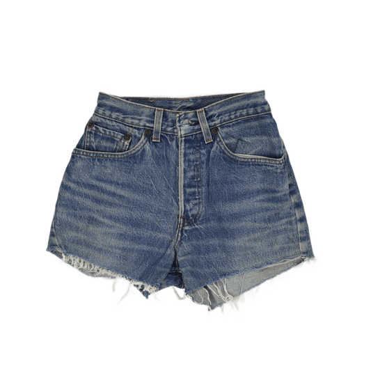 Levi's High Waisted Vintage Denim Cut Off Shorts Blue Size 28 Cotton