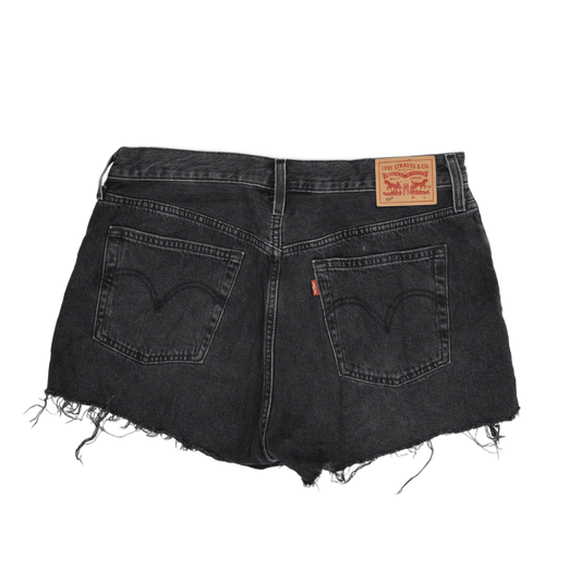 Levi's 501 Black Denim Shorts W31 Vintage High-Waisted Frayed Hem Cotton