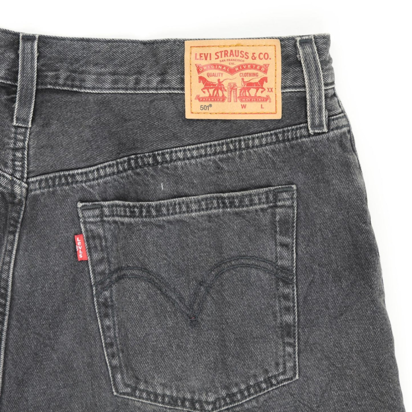 Levi's 501 Black Denim Shorts W31 Vintage High-Waisted Frayed Hem Cotton