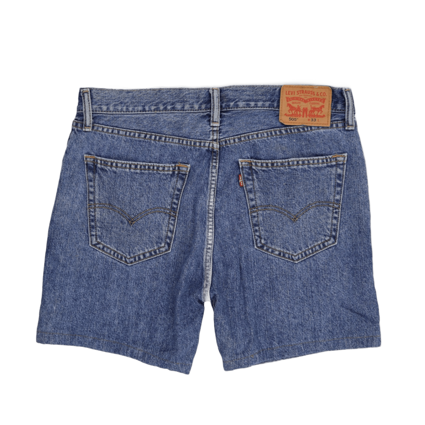 Levi's 505 Vintage Denim Shorts Classic Blue W33 100% Cotton