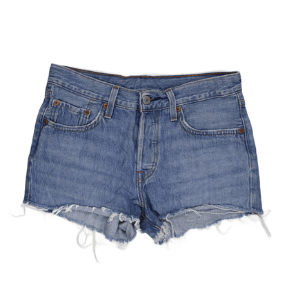 Levi's 501 Women's Blue Distressed Denim Shorts W31 100% Cotton Vintage Style