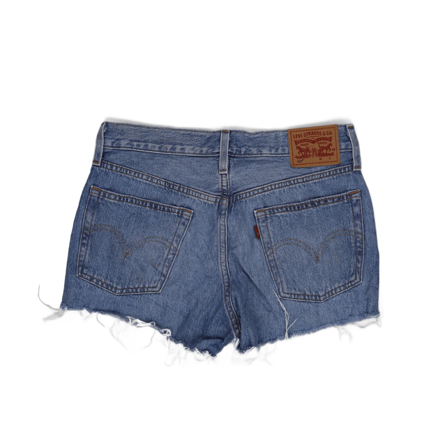 Levi's 501 Women's Blue Distressed Denim Shorts W31 100% Cotton Vintage Style
