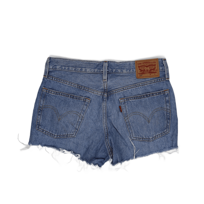 Levi's 501 Women's Blue Distressed Denim Shorts W31 100% Cotton Vintage Style