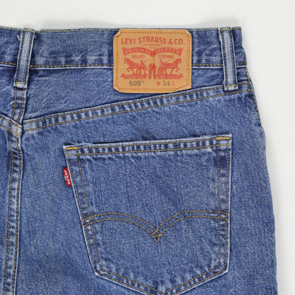 Levi's 505 Vintage Blue Denim Shorts W34 100% Cotton