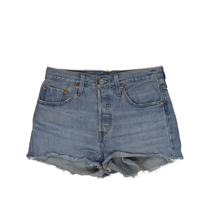Levi's 501 Denim Shorts Light Blue 28 Inch Waist 6 Inch Inseam Cotton Denim Womens