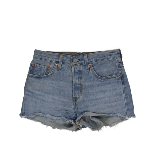 Levi's 501 Denim Shorts Light Blue 28 Inch Waist 6 Inch Inseam Cotton Denim Womens