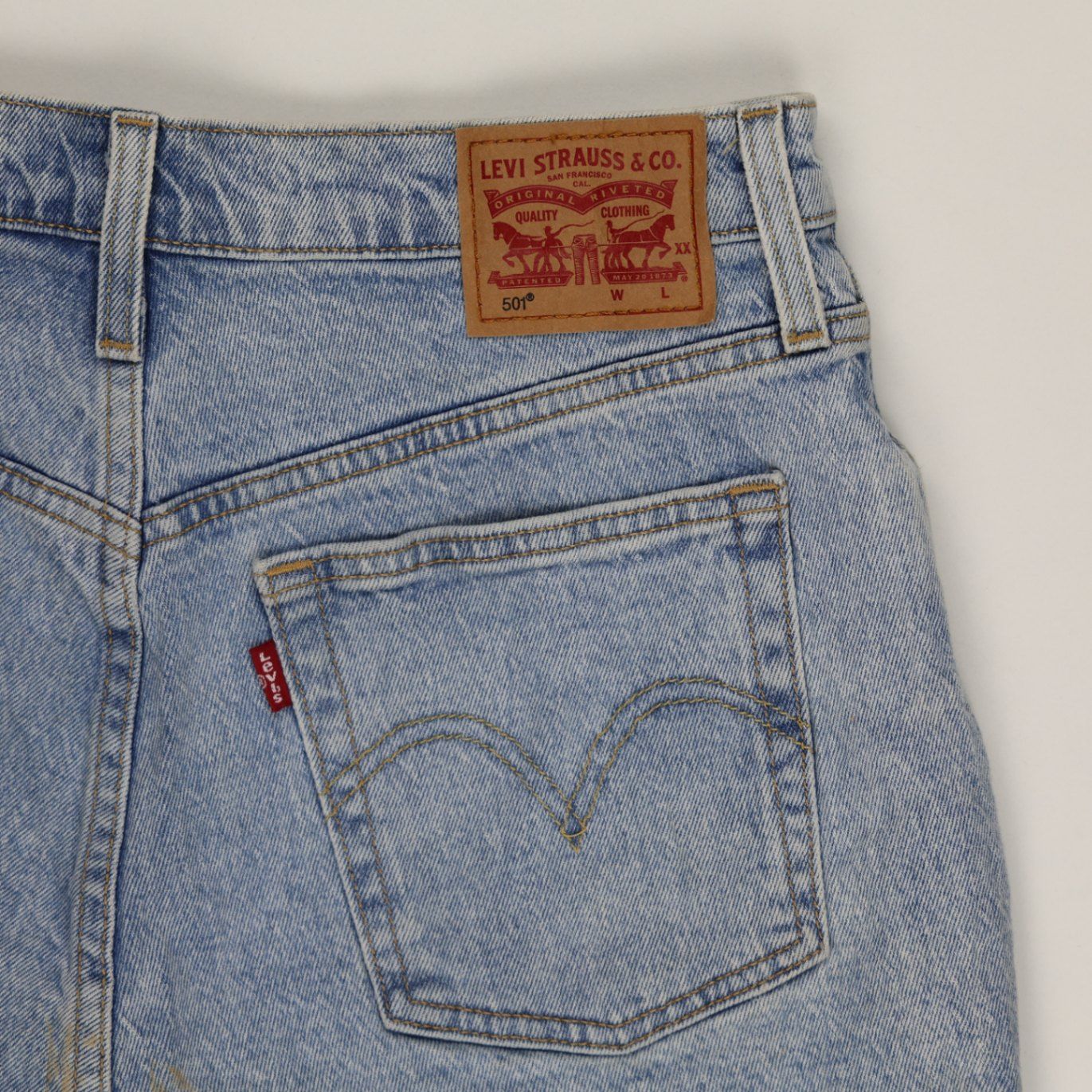 Levi's 501 High Waisted Vintage Blue Denim Shorts W31 100% Cotton