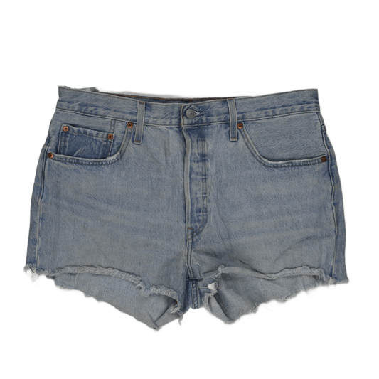 Levi's 501 Light Blue Vintage Denim Shorts W28 Cotton High Waisted Raw Hem Cut Off