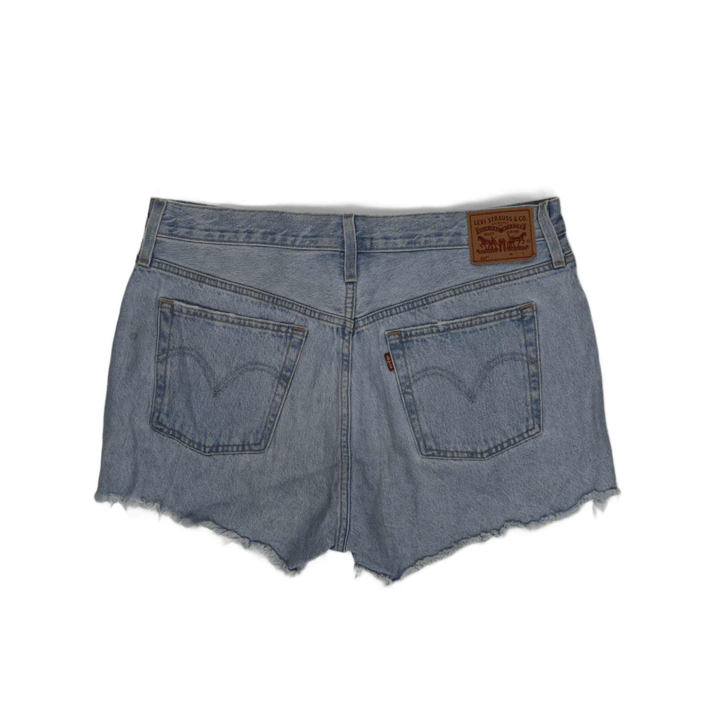 Levi's 501 Light Blue Vintage Denim Shorts W28 Cotton High Waisted Raw Hem Cut Off