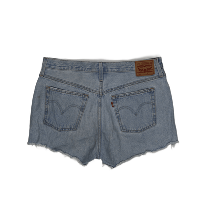 Levi's 501 Light Blue Vintage Denim Shorts W28 Cotton High Waisted Raw Hem Cut Off